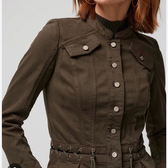 NWT WHITE HOUSE BLACK MARKET GROMMET PEPLUM JACKET - Picture 3 of 9